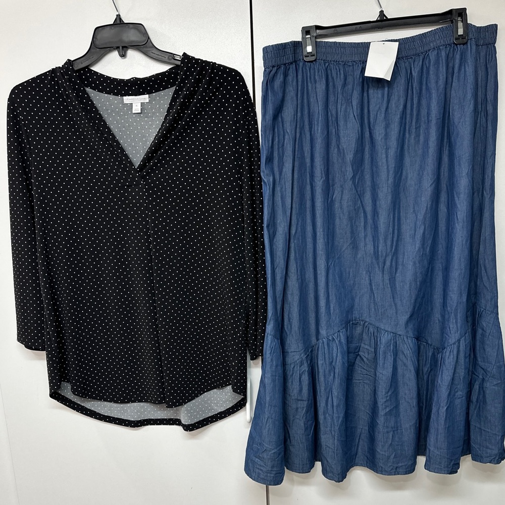 XL bundle - New! G Unit skirt! Charter Club blouse - excellent shape